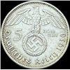 Image 2 : 1936-F Germany Silver 5 Reichsmark CLOSELY UNCIRCULATED