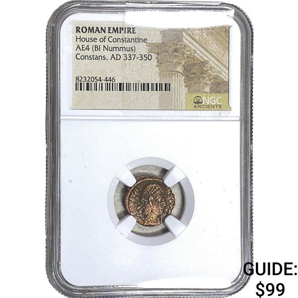 Roman Constantine 337-350 AD AE4 BI Nummus