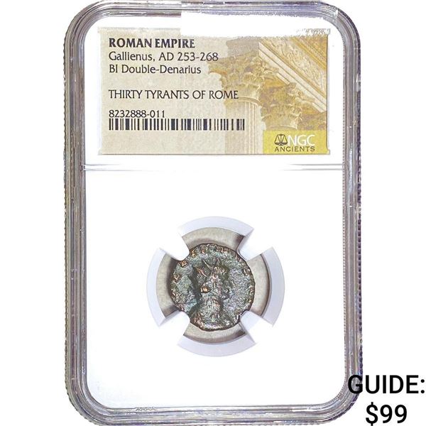 Roman Gallienus 253-268 AD Bi Dbl-Denarius NGC
