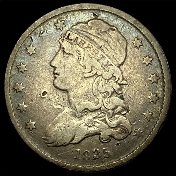 1835 Capped Bust Silver Quarter LIGHTLY CIRCULATED