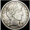 1907 Silver Barber Half Dollar LIGHTLY CIRCULATED