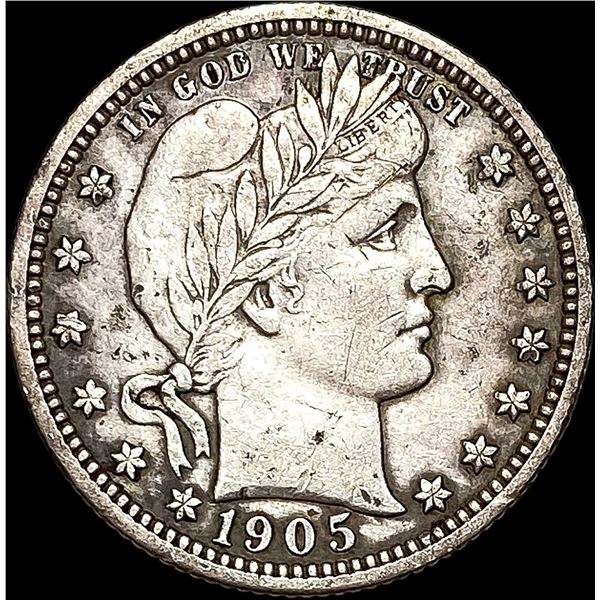1905-O Silver Barber Quarter NEARLY UNCIRCULATED