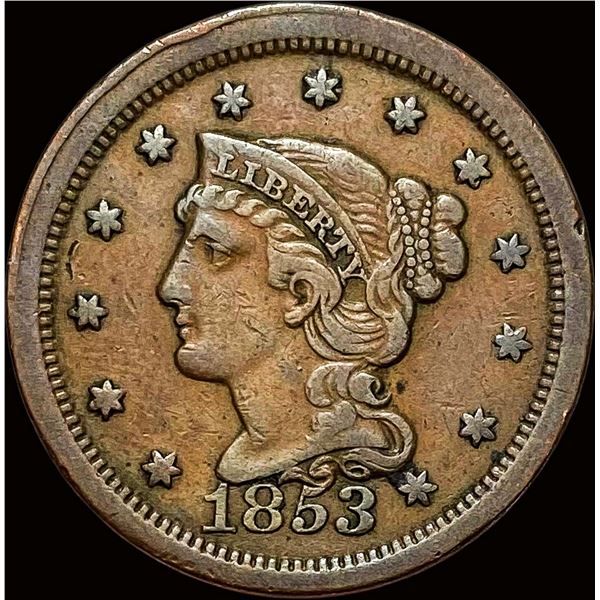 1853 Braided Hair Large Cent NEARLY UNCIRCULATED