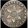 1858 Silver Three-Cent Piece NEARLY UNCIRCULATED