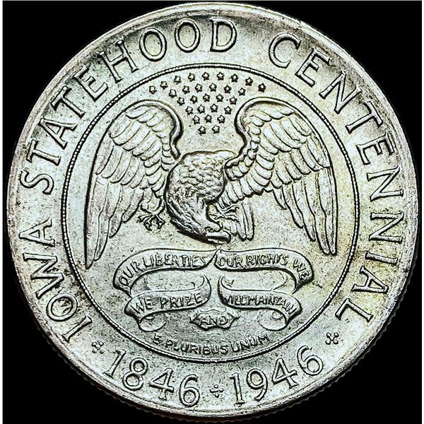 1946 Silver Iowa Half Dollar GEM BU