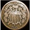 Image 1 : 1865 Copper Two-Cent Piece NICELY CIRCULATED