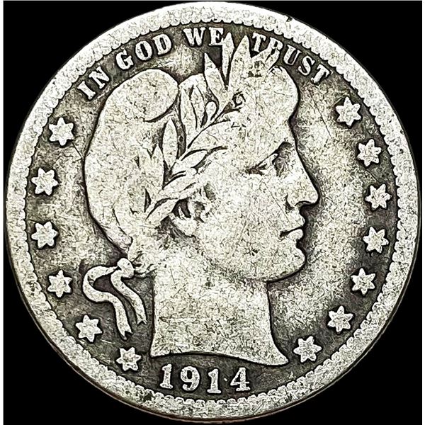1914-S Barber Silver Quarter NICELY CIRCULATED