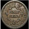 Image 2 : 1853 Braided Hair Half Cent CLOSELY UNCIRCULATED