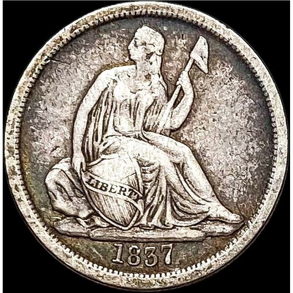 1837 Silver Seated Liberty Dime LIGHTLY CIRCULATED