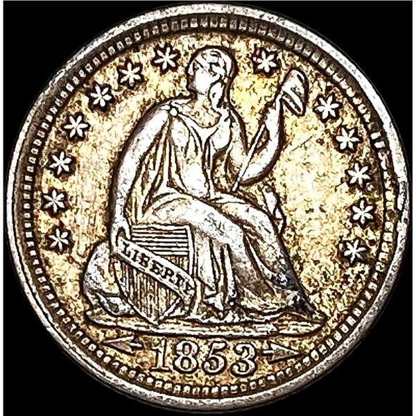 1853 Arrows Seated Liberty Half Dime CLOSELY UNCIRCULATED