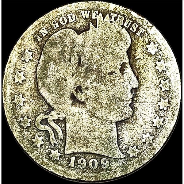 1909-O Silver Barber Quarter NICELY CIRCULATED