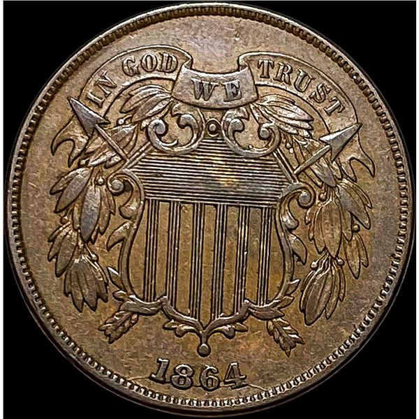 1864 Bronze Two-Cent Piece CLOSELY UNCIRCULATED