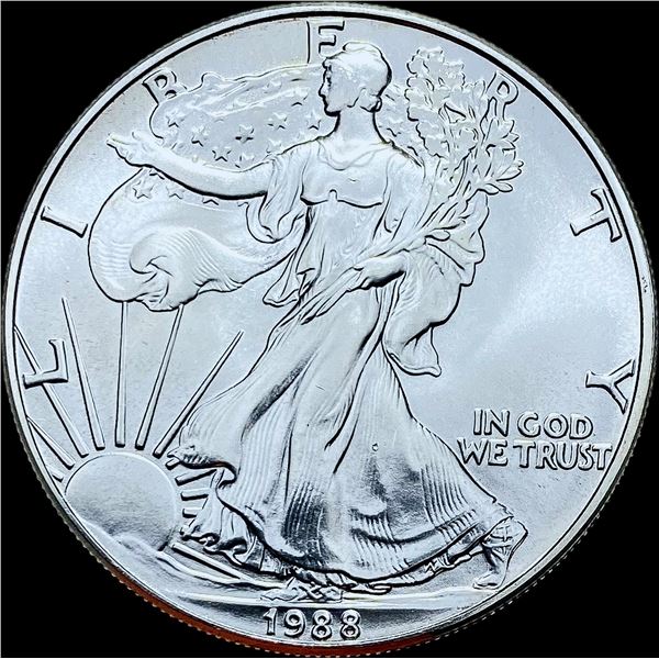 1988 1oz Silver American Eagle $1 SUPERB GEM BU