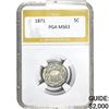 Image 1 : 1871 Shield Nickel PGA MS63