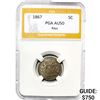 Image 1 : 1867 Rays Shield Nickel PGA AU50