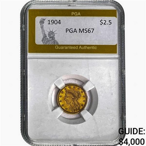 1904 $2.50 Gold Quarter Eagle PGA MS67