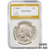 Image 1 : 1921 Silver Peace Dollar PGA MS62