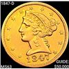 Image 1 : 1847-D $5 Gold Half Eagle CHOICE BU