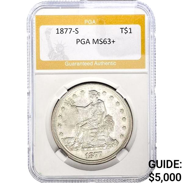 1877-S Silver Trade Dollar PGA MS63+