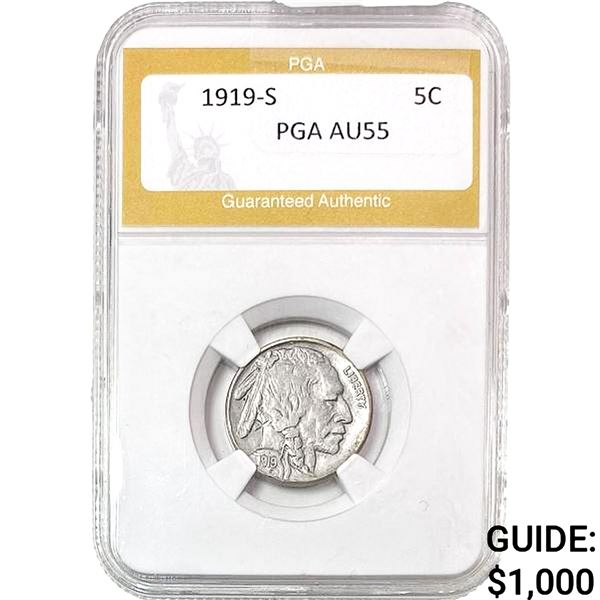 1919-S Buffalo Nickel PGA AU55