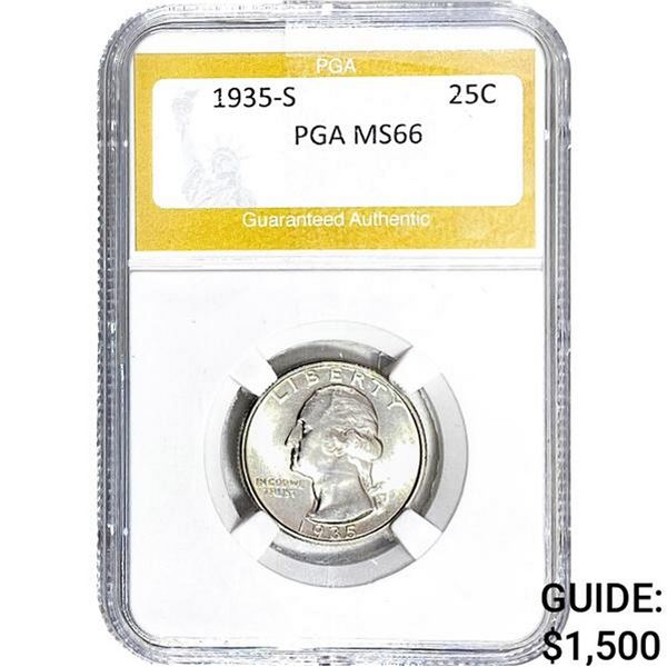 1935-S Washington Silver Quarter PGA MS66