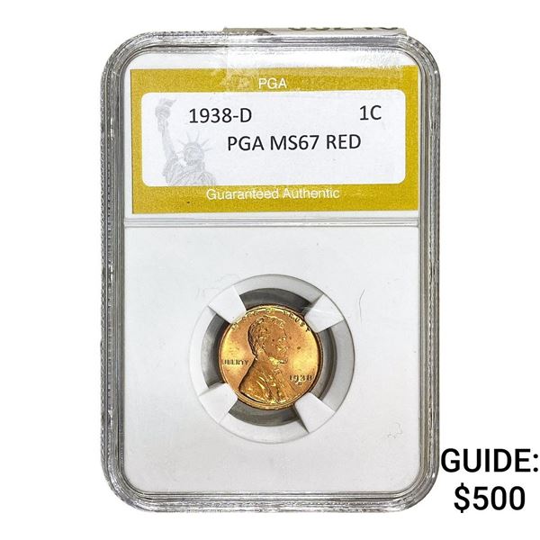 1938-D Wheat Cent PGA MS67 Red