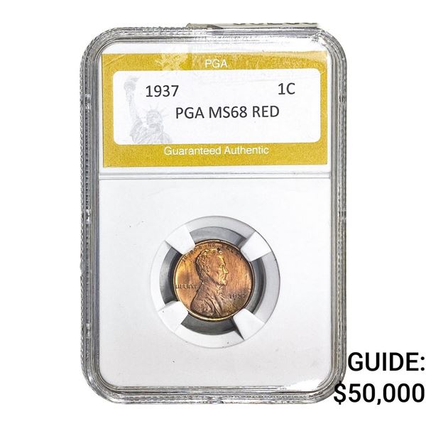 1937 Wheat Cent PGA MS68 Red