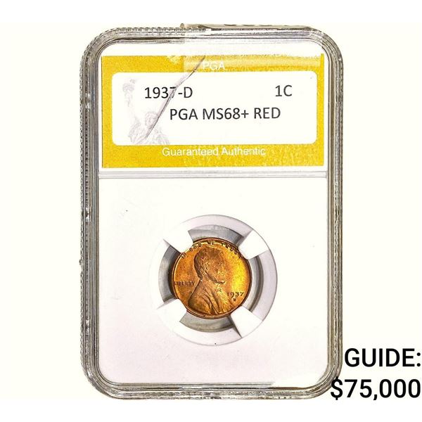 1937-D Wheat Cent PGA MS68+ Red