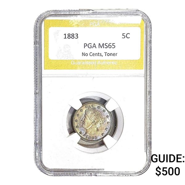 1883 Liberty Victory Nickel PGA MS65 Toner