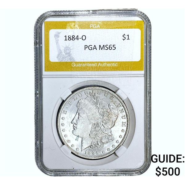 1884-O Morgan Silver Dollar PGA MS65