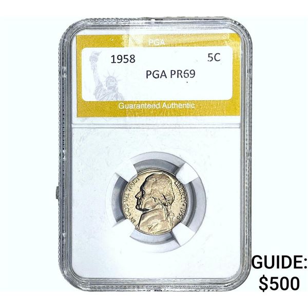 1958 Jefferson Nickel PGA PR69