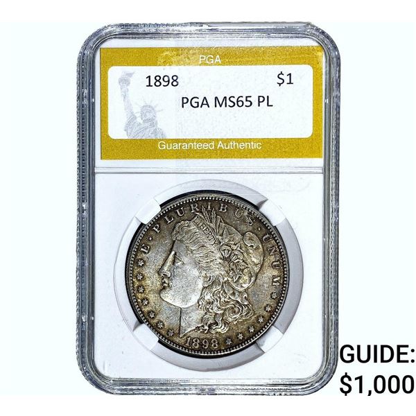1898 Morgan Silver Dollar PGA MS65 PL