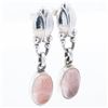 Image 2 : Georg Jensen 925 Sterling #17 Rose-Quartz Drop Earrings w/Box