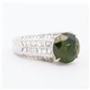 Image 2 : Pt900 3.73ct Russian Demantoid Garnet & 2.10ctw Natural Diamond Ring, 6