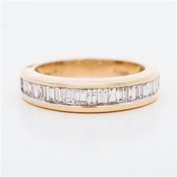 14KYG 1.00ctw Natural Baguette Diamond Half-Channel Band, 7