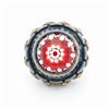 Image 1 : Sterling Silver Gothic Ring with Millefiori Center