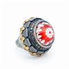 Image 2 : Sterling Silver Gothic Ring with Millefiori Center