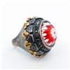 Image 5 : Sterling Silver Gothic Ring with Millefiori Center
