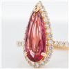 Image 6 : 18KYG 3.01ct Transparent Pinkish Red Ruby & 0.62ctw Natural Diamond Ring, 6.25