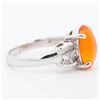 Image 3 : Platinum 2.02ct Fire Opal & Natural Diamond Cocktail Ring, 7