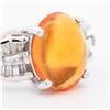 Image 5 : Platinum 2.02ct Fire Opal & Natural Diamond Cocktail Ring, 7