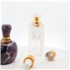 Image 4 : Set of 2 Carved Rock Crystal & Amethyst Perfume Bottles