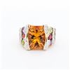 Image 1 : 18KYG Bellarri Citrine, Multigemstone & Natural Diamond Cocktail Ring, 7