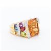 Image 2 : 18KYG Bellarri Citrine, Multigemstone & Natural Diamond Cocktail Ring, 7