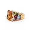 Image 5 : 18KYG Bellarri Citrine, Multigemstone & Natural Diamond Cocktail Ring, 7