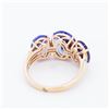 Image 3 : 14KYG 6.13ctw 3 Stone Tanzanite & Natural Diamond Ring, 7