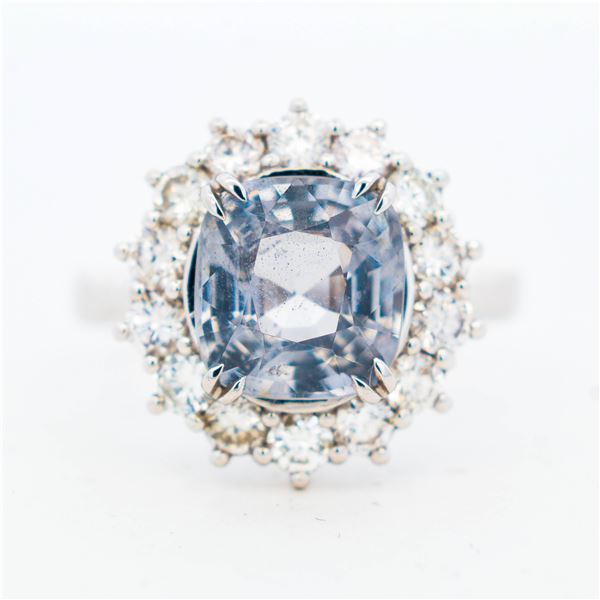 Dreamy PT950 3.22ct No Heat Burma Spinel 0.94ctw Diamond Ring sz 6 w/Cert