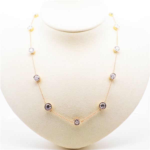 14KYG 10.00ctw E-F - VS Lab Grown Diamonds by the Yard Station Necklace 18"