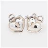 Image 1 : Tiffany & Co. Heart Padlock Lock & Key Keyhole Stud Earrings in Sterling Silver