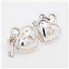 Image 2 : Tiffany & Co. Heart Padlock Lock & Key Keyhole Stud Earrings in Sterling Silver